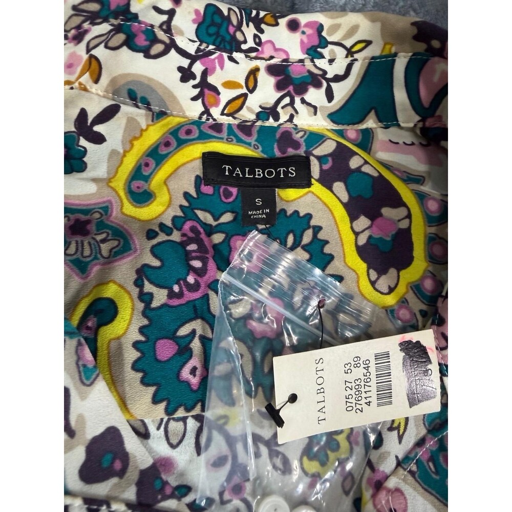 Talbots Button Up Top Size Small Lightweight Whit… - image 9